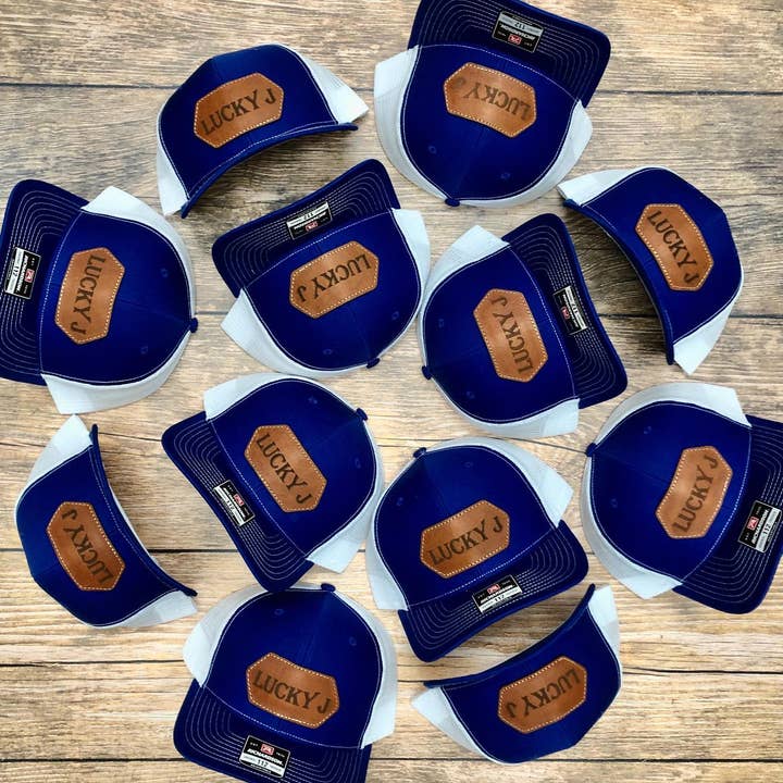 NDesigns Leather - Wholesale Trucker Hat - Unisex - Custom Logo Leather Patch Hat - Patches are sewn, not glued!0