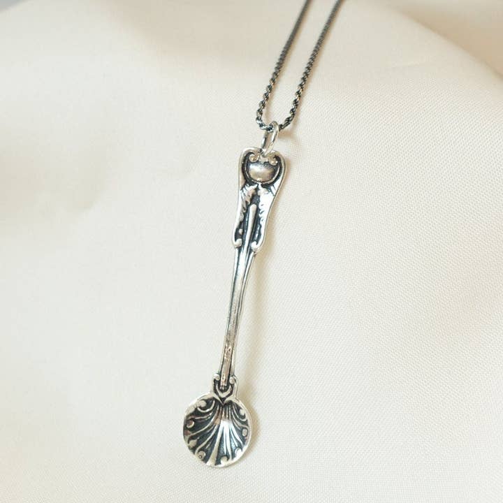 Colgante con forma de cuchara pequeña, cuchara pequeña, cuchara de sal para venta al por mayor de SilverLiza