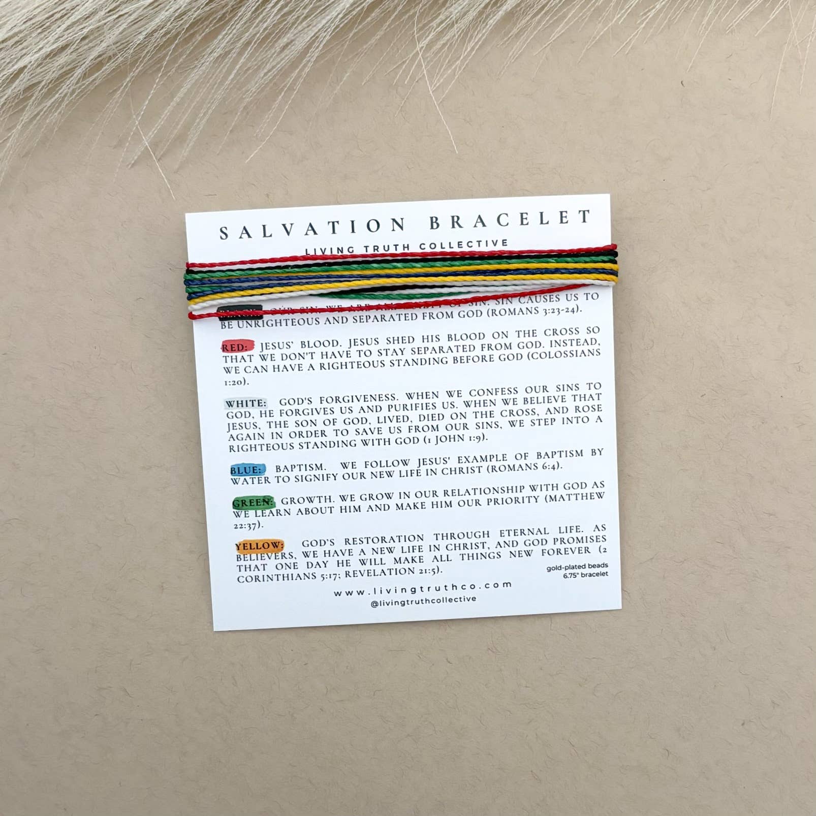 Living Truth Collective - Wholesale Woven/Braided Bracelet - Salvation Bracelet -Bright1