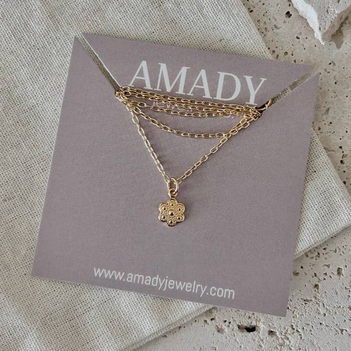 Amady Jewelry – wholesale Pendant/charm necklace – Tiny Flower charm necklace floral jewelry4