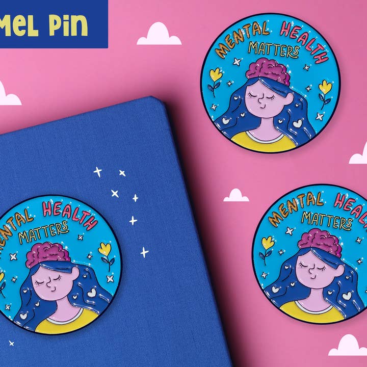 Neha Lee Designs - Wholesale Lapel Pin/Button - Mental health matters enamel pin2