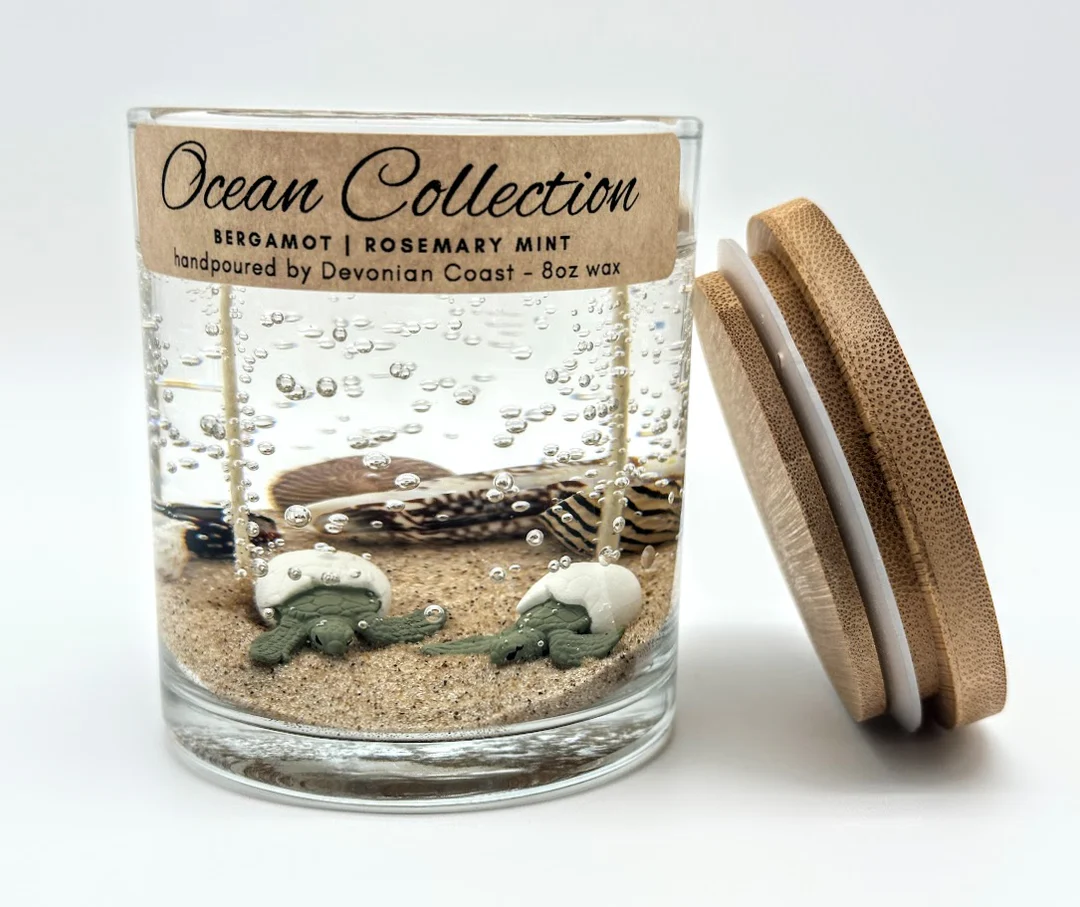 Devonian Coast - Wholesale Novelty Candle - Sea Turtle Hatchling Gel Candle – Large 8oz Wax0