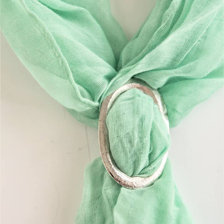 House of Morgan Pewter – Großhandel Schal – Damen – Kleiner ovaler Schalring - Schals und Schmuck