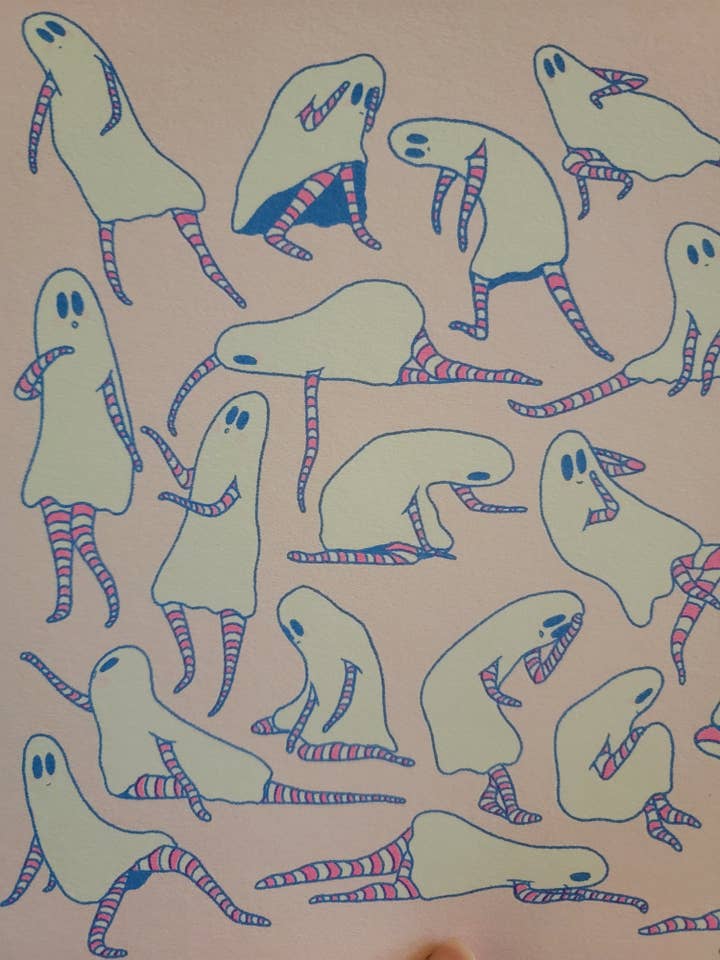 impression risographique moody moonie pour la vente par Sonny Honey Press