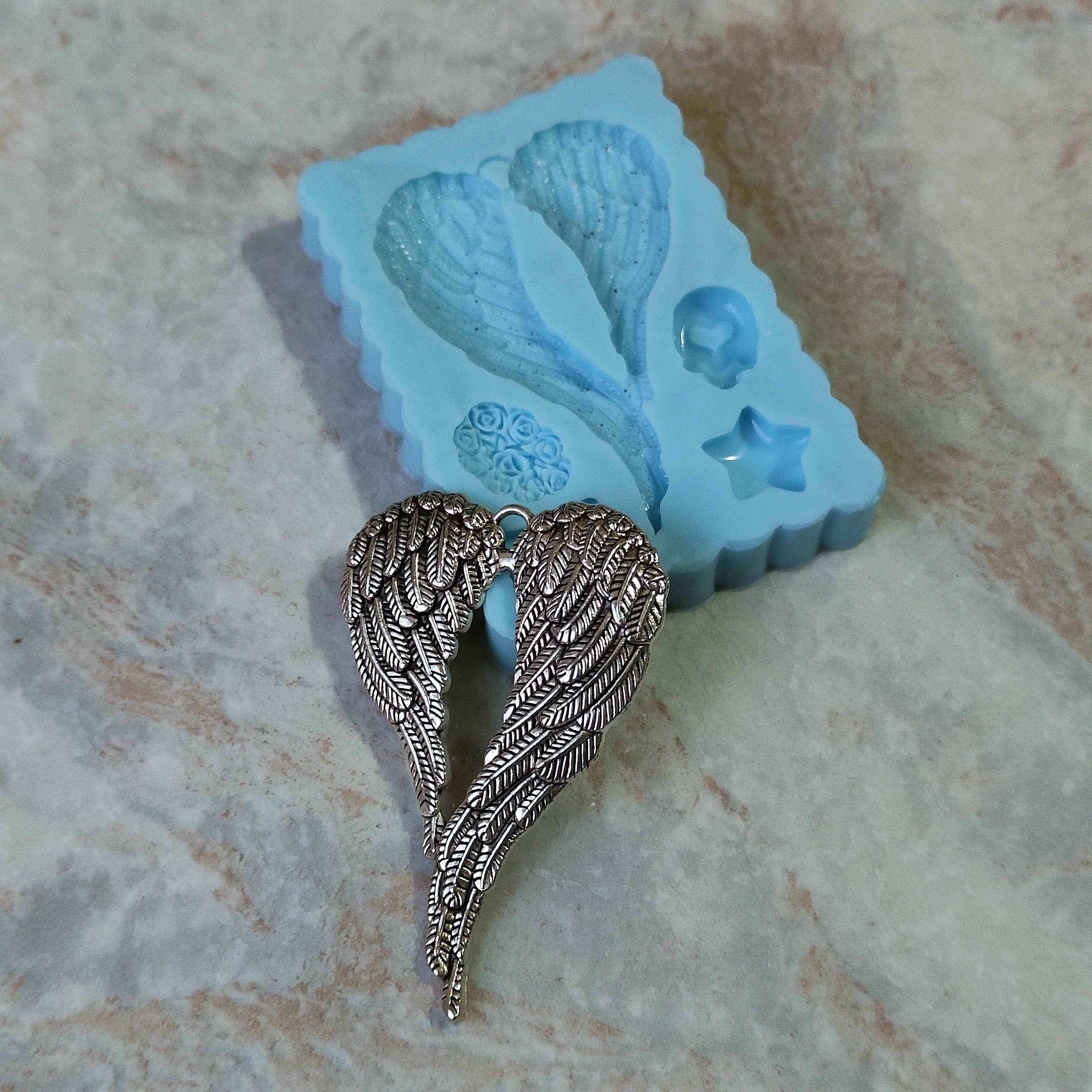 Serena Creazione di Serena Stampone - Wholesale DIY Craft Kit - Angel Wing Mold 4x7cm in silicone for resin, wax, and plaster8