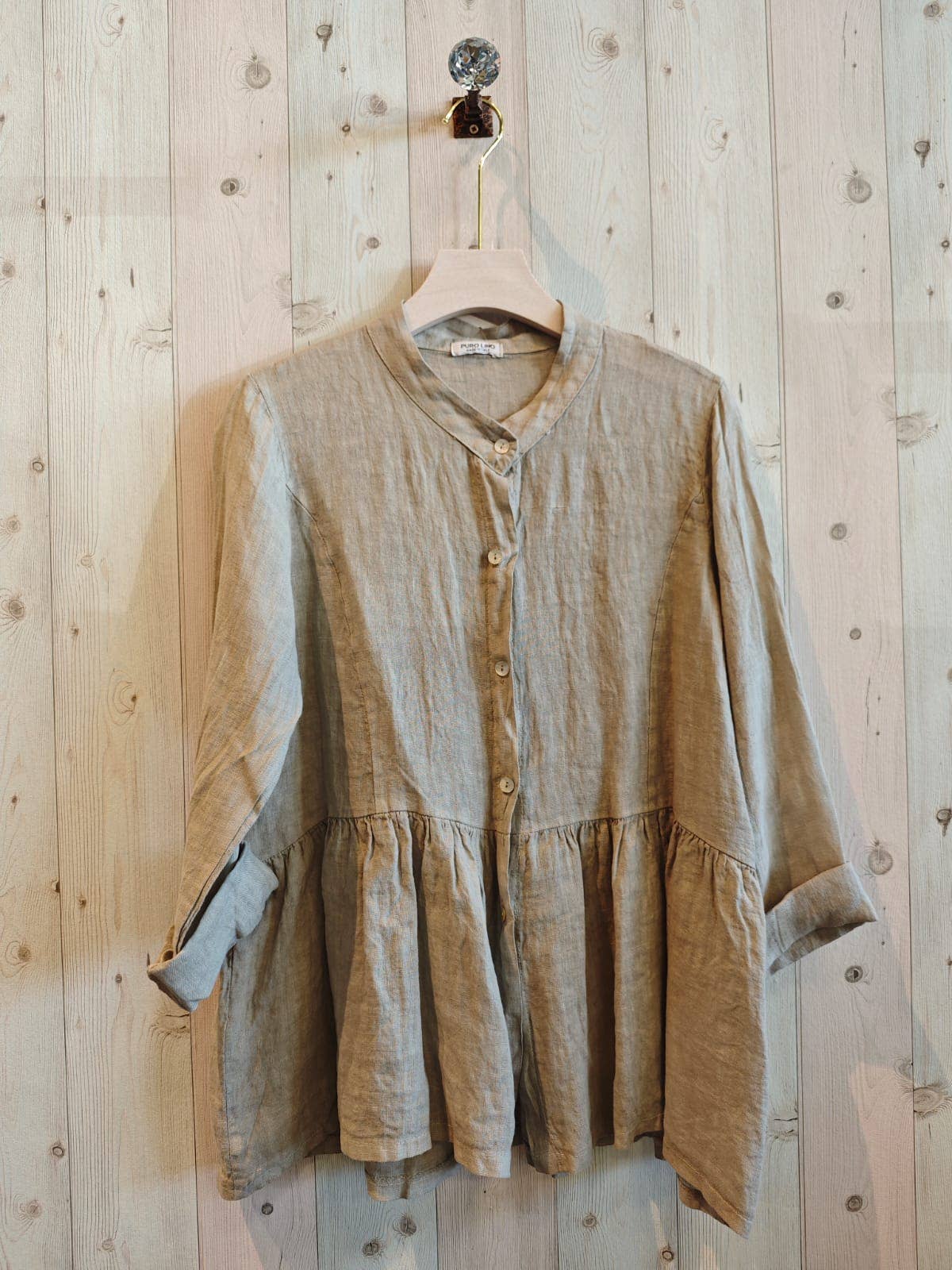Linen & More - Vendita all'ingrosso Camicia button down - Donna - REF 6880 CAMICIA LINO 100% COLLO ALLA COREANA7