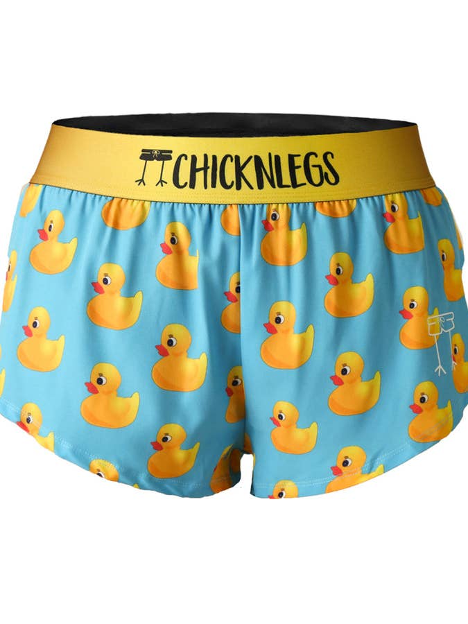 Turquoise Women's Rubber Ducky 1.5" Split Shorts (XXS-XL) for wholesale on Faire