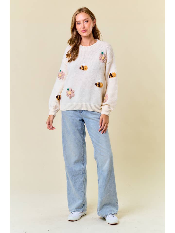 Doe and Rae - Wholesale Knit Sweater - Women's - BEE KNIT SWEATER - 1745C