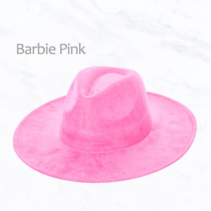Suzie Q USA - Wholesale Fedora - Women's - Suede Large Eaves Peach Top Fedora Hat
