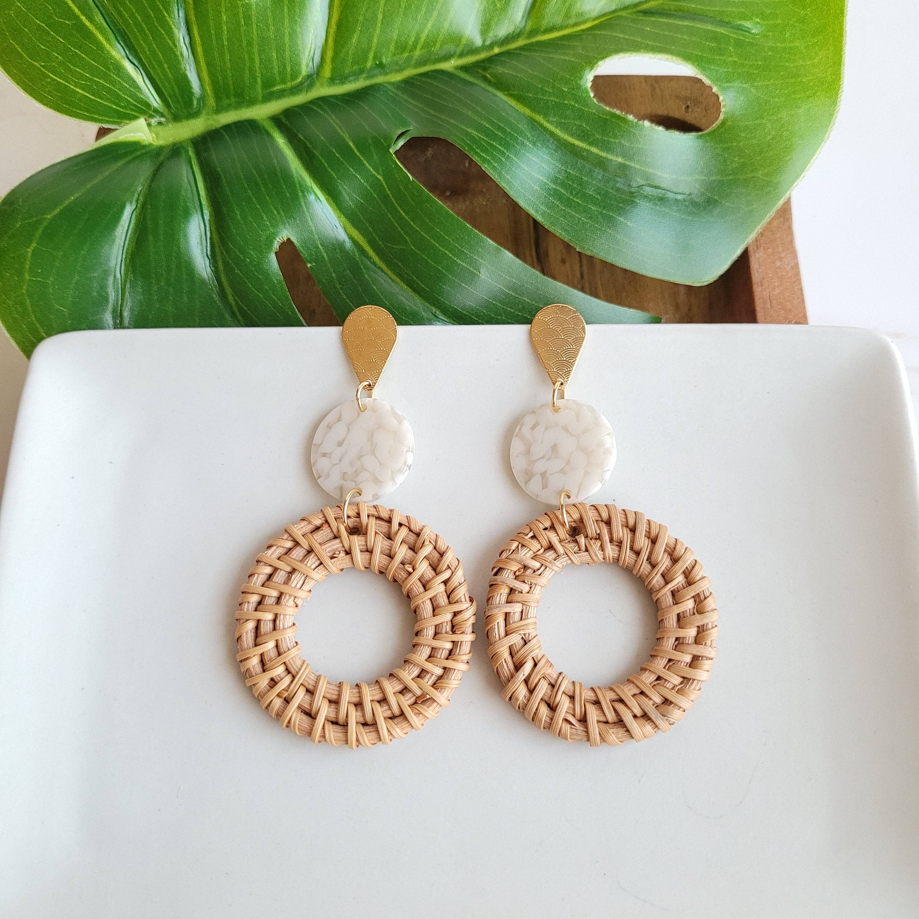 Spiffy & Splendid - Wholesale Dangle Earrings - Lana Earrings - Dark Rattan // Resort, Jewelry6