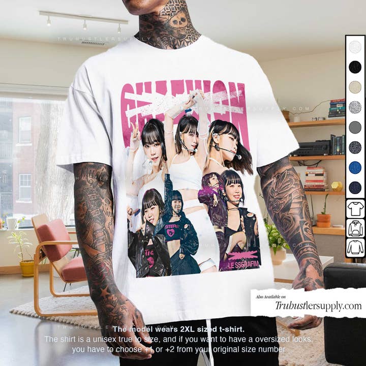 TheKingShirt - Wholesale T-Shirt (Graphic) - Women's - Chaewon Kpop Vibes - Unleash Your Style with Sserafim Vintag