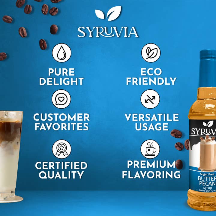 Syruvia - Wholesale Flavored Syrup - Sugar-Free Butter Pecan Syrup