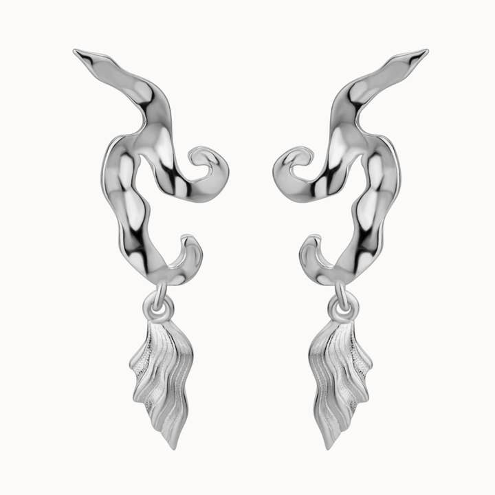 Nava Copenhagen - Wholesale Hangende/ronde oorbellen - Ochiba Oorbellen - Zilver0