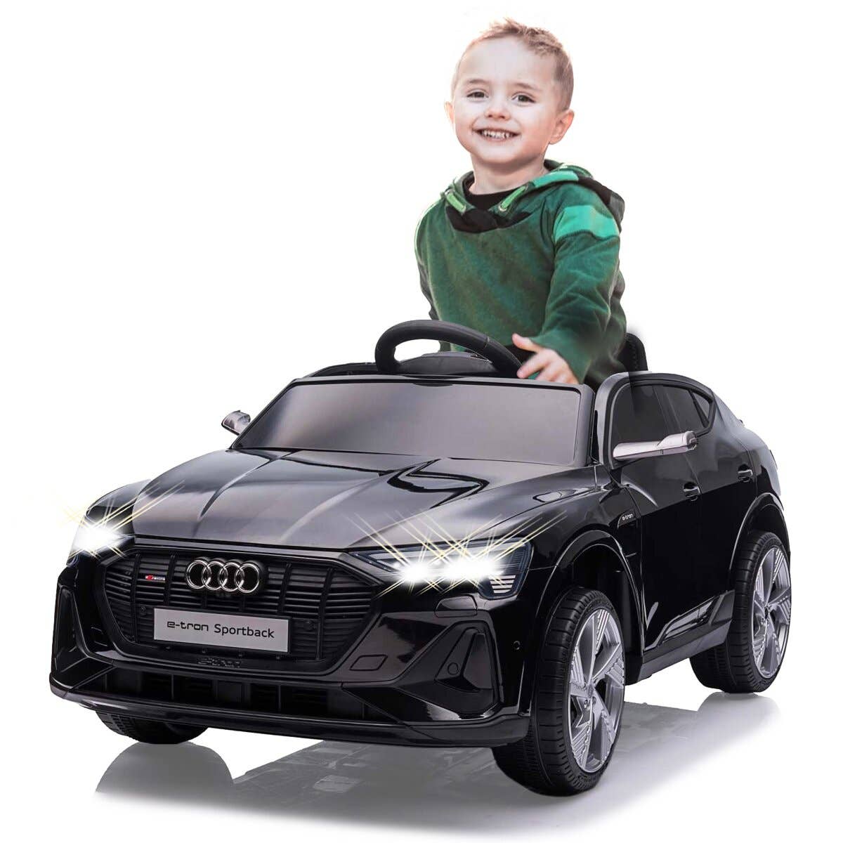 mhw24 - Wholesale Speelgoedauto /vrachtwagen - Kinderen - Ride-on Audi e-tron Sportback zwart 12 V 2,4 GHz0