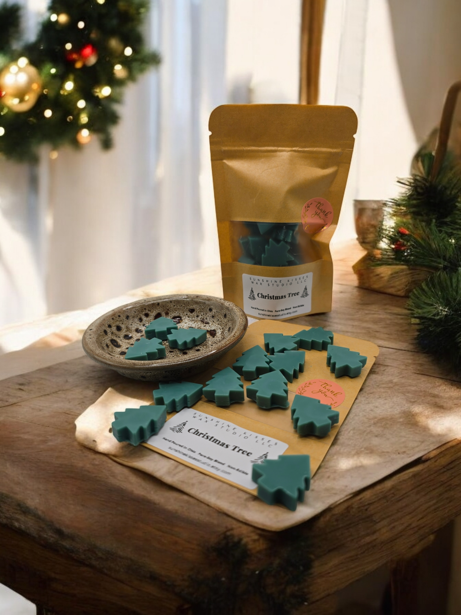 Sunshine Kisses Wax Studio LLC - Vente Fondants - La cire pour sapin de Noël fond 0