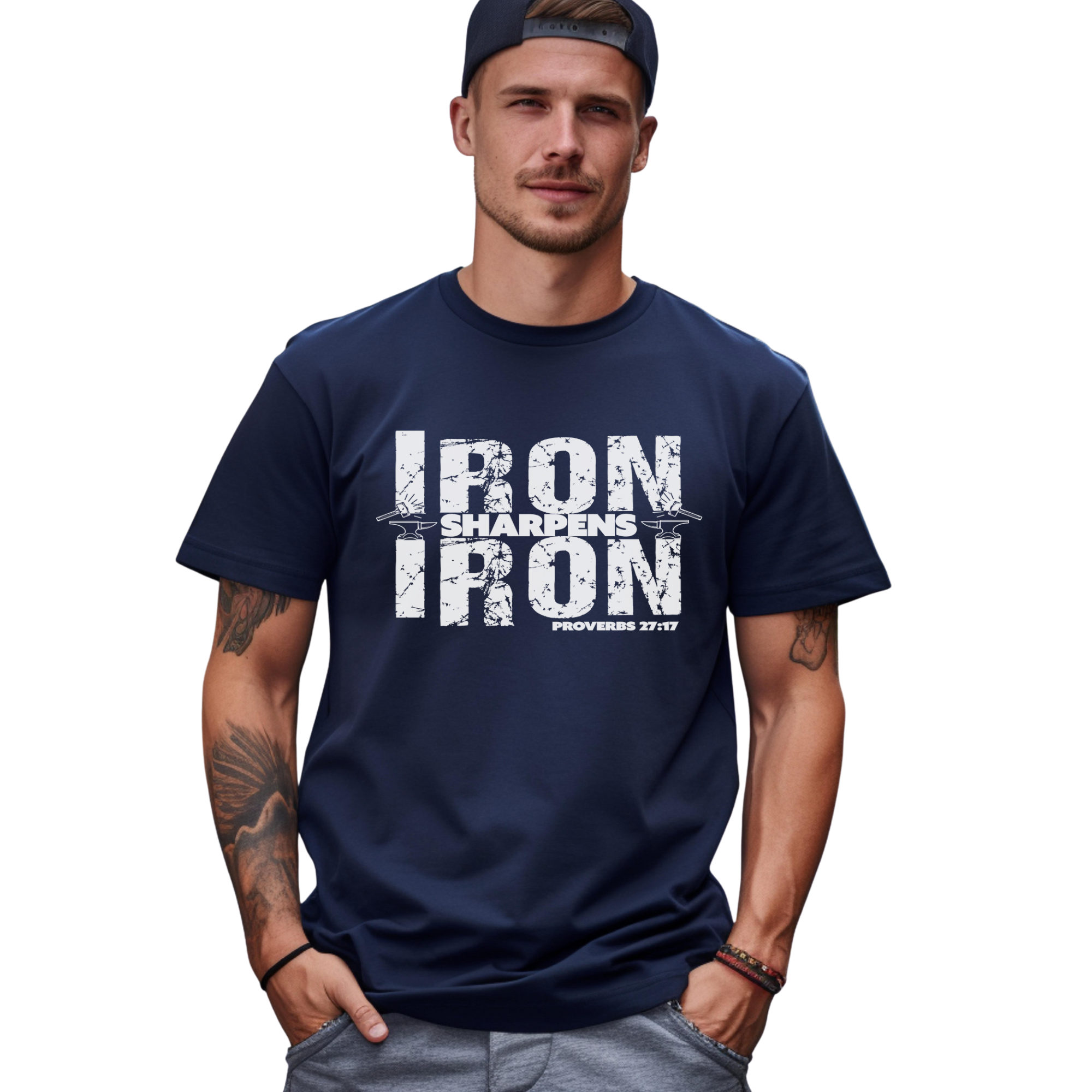 Love Ann Joy Apparel, LLC - Wholesale Screen Printed T-Shirt - Men's - Iron Sharpens Iron Shirt - Proverbs 27:17 Christian T-Shirt5