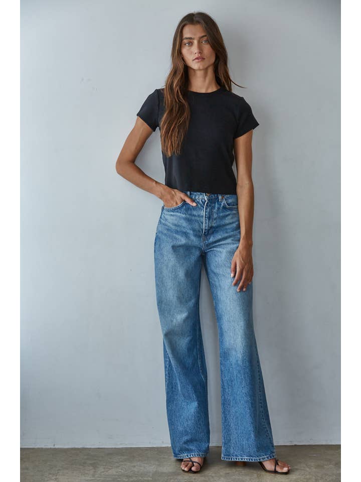 By Together - Wholesale Knit Top - Women's - L8746 | Knit Cotton Round Neck Short Sleeve Crop Top5