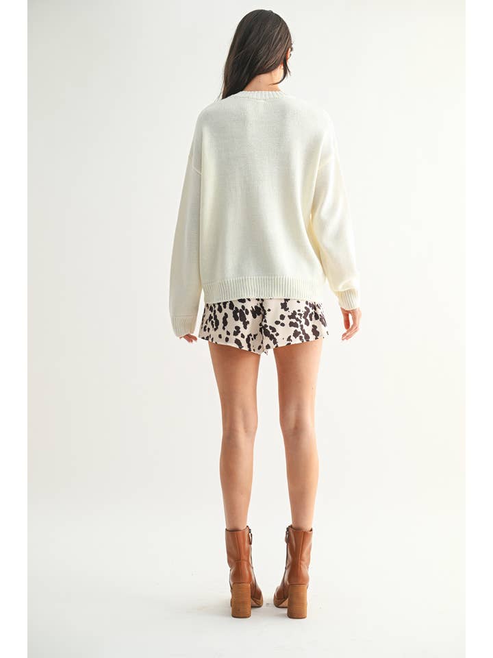 Wishlist Apparel - Wholesale Knit Sweater - Women's - HORSESHOE HOWDY KNIT SWEATER / WL25-114797