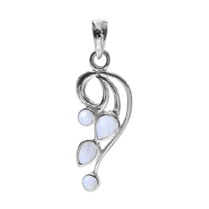 Lola regenboog maansteen wervel hanger voor wholesale door Kali Ma Designs - Sterling Silver Jewellery