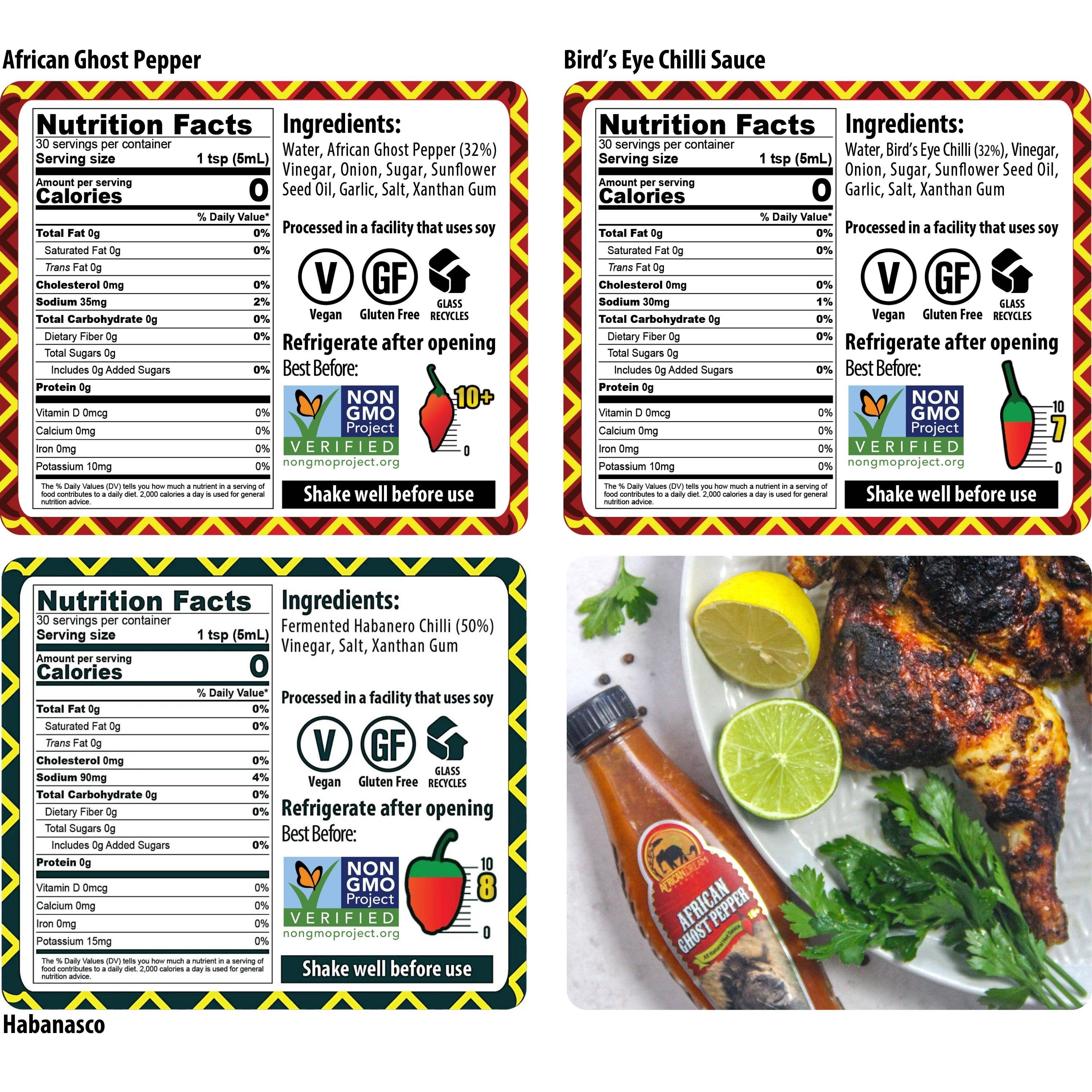 African Dream Foods - Wholesale Hot Sauce - Hottest Hot Sauce Gift Pack, 3PK | Made in Africa 5