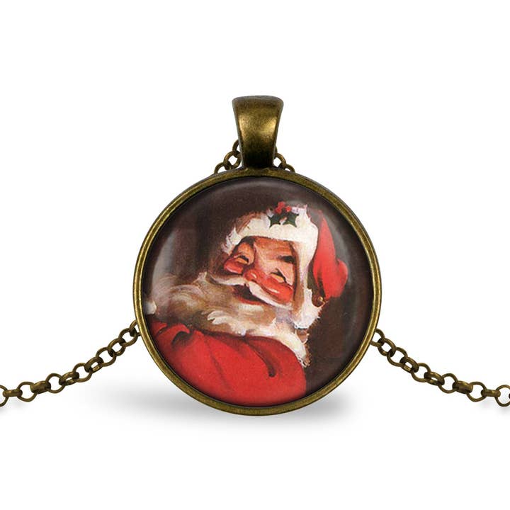 Christmas Santa Necklace for wholesale by Whimsy Spirit Shop