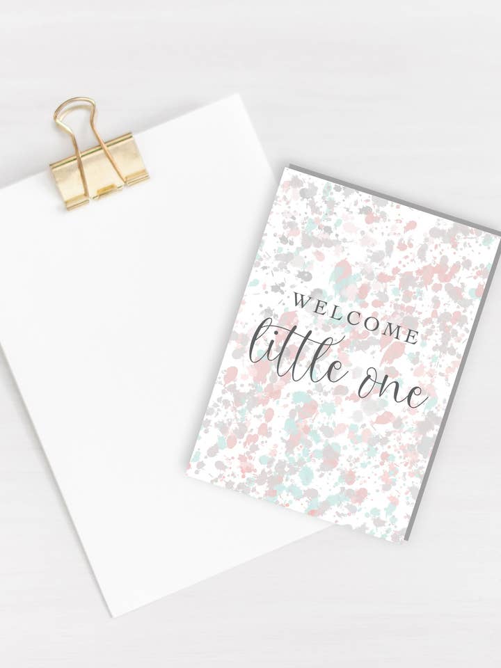 Welcome little one Baby Card for wholesale by Três Paper Co