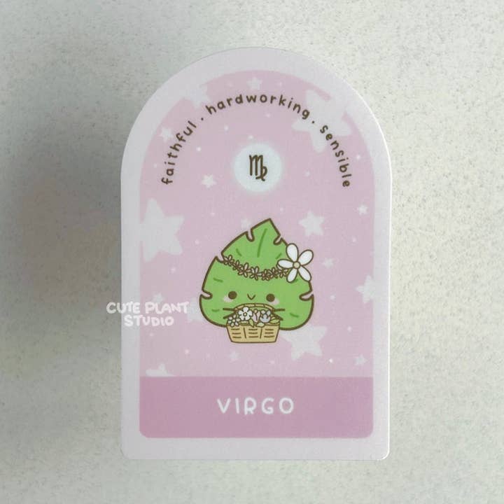Jomfru Plante Stjernetegn Klistermærke for engroshandel hos Cute Plant Studio