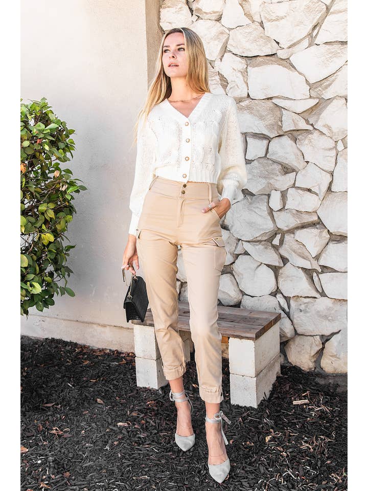 Hope Horizon LLC - Wholesale Cardigan - Women's - White Button-Front Chunky Cardigan1