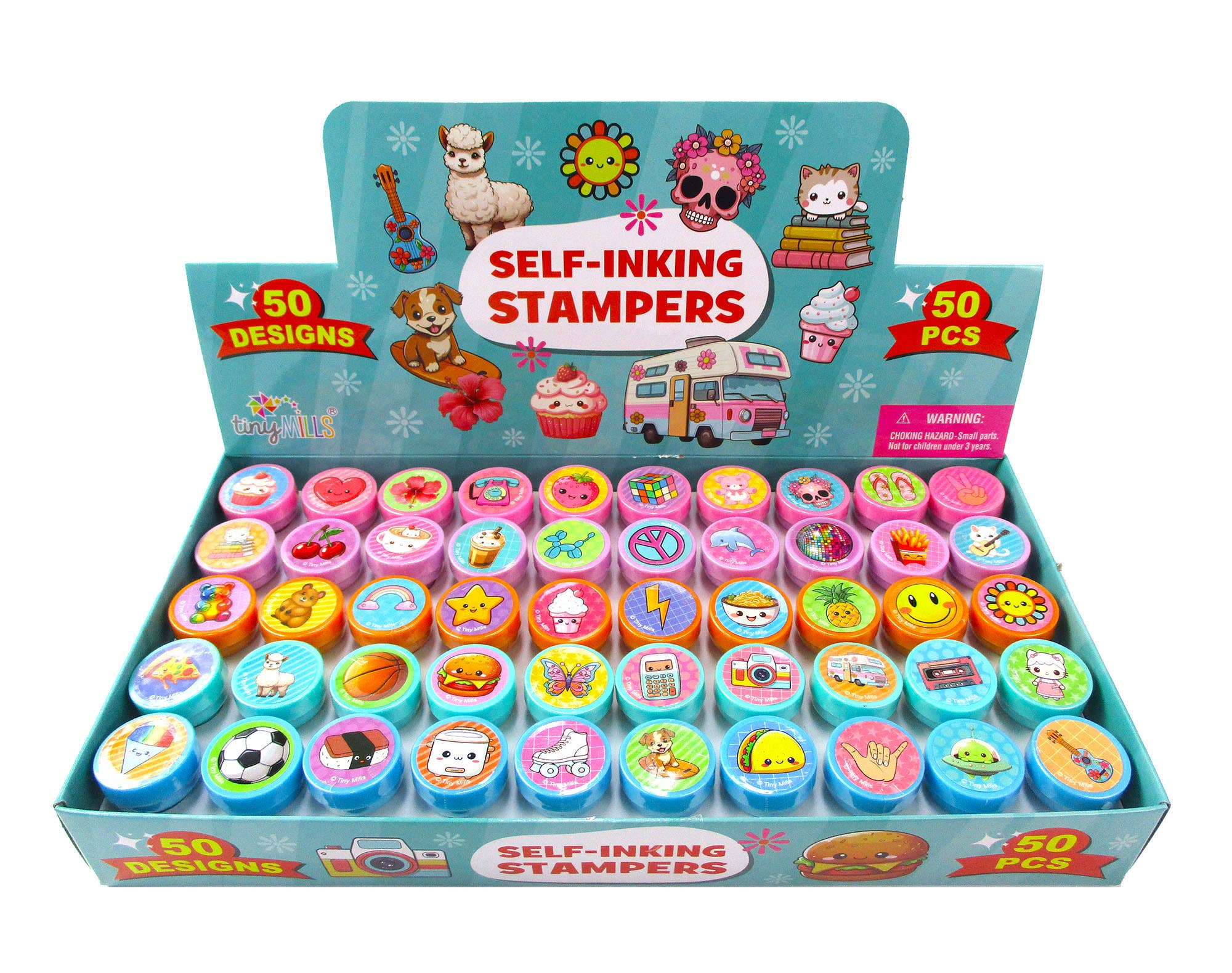 Tiny Mills - Wholesale Rubber/Decorative Stamp - Kids & Baby - 50 Pcs Assorted Designs Stampers for Kids 0