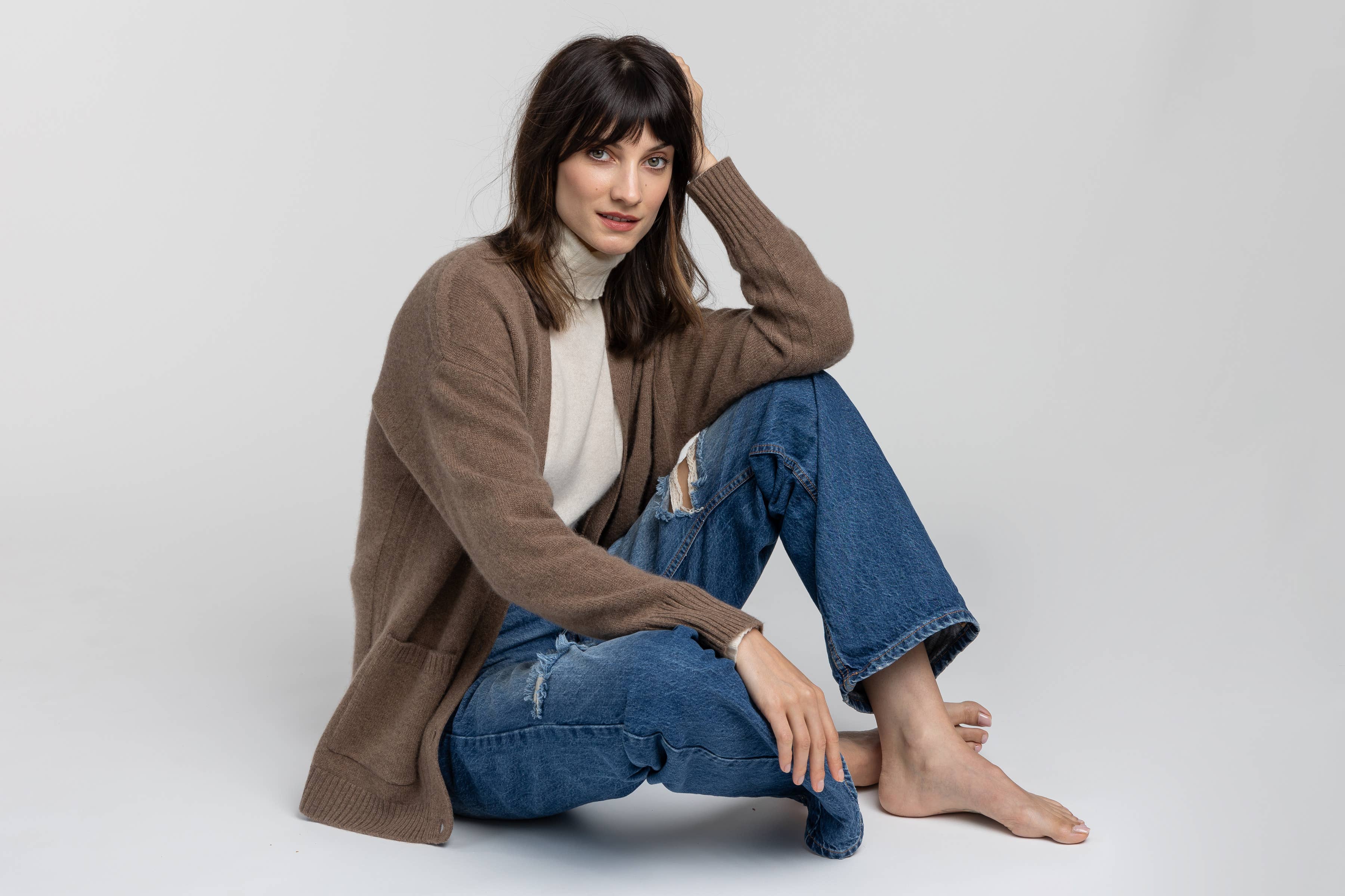 QUINN - Vente Cardigan – femme - Cardigan boyfriend en cachemire Yuna7