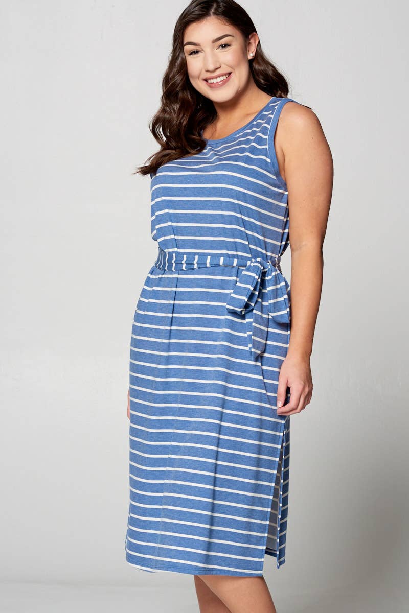 Emerald Collection - Wholesale Dress - Women's - ETK-7633-PL Sleeveless Midi Dress0