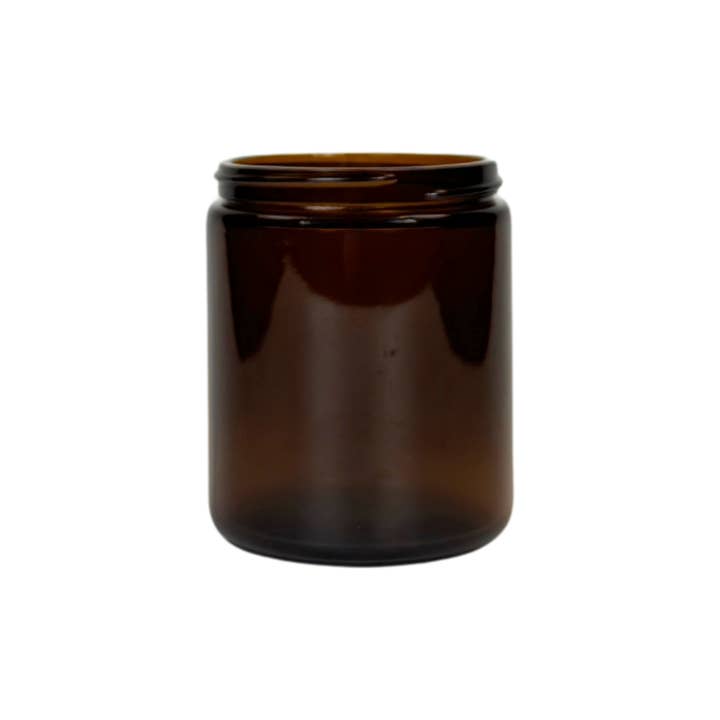 The Bottle Shoppe - Wholesale Jar - 8oz Amber Glass Straight Sided Jar with Black PP Lid  3
