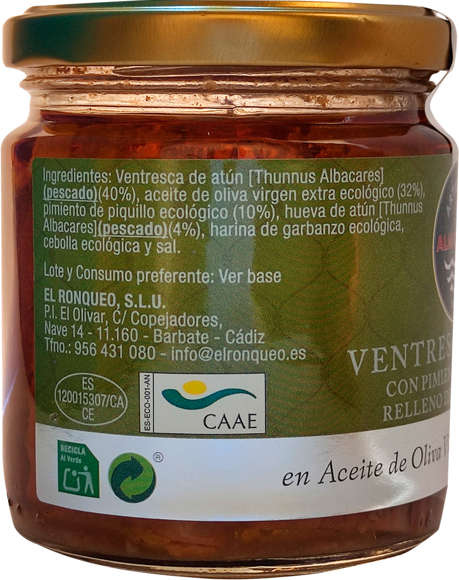El Ronqueo - Wholesale Tinned Fish - Piquillo peppers stuffed with tuna roe with ECO EVOO3