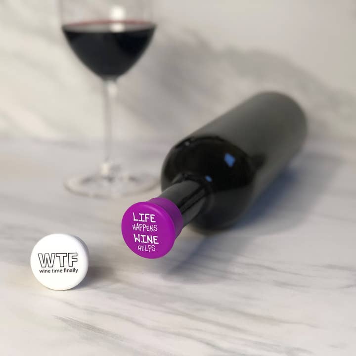 CapaBunga ® Life Happens Wine Helps/ WTF Wine Cap for wholesale by CapaBunga®