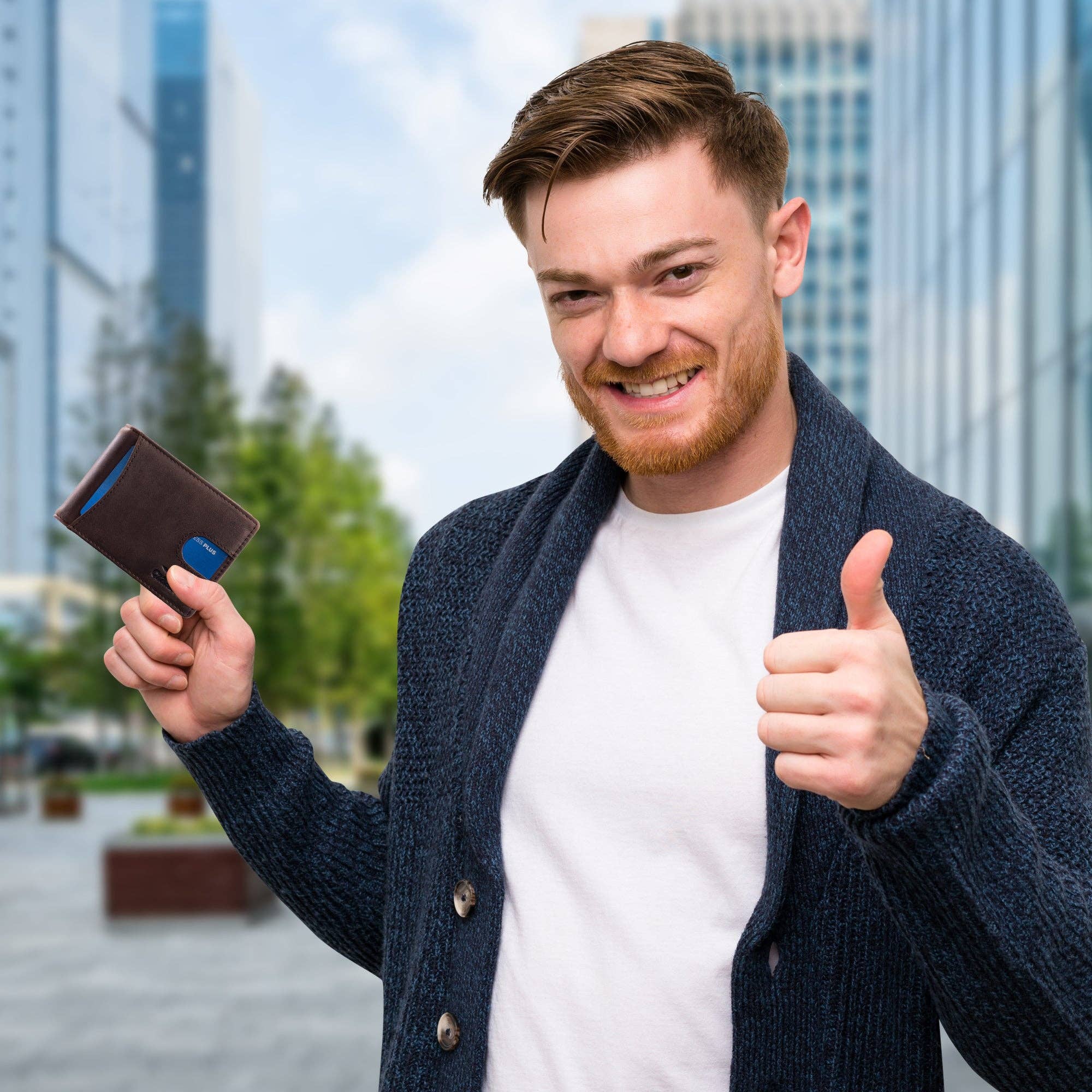 Claasico - Wholesale Wallet - Men's - Small bifold leather money clip wallet with pull strap13