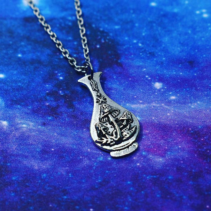 Paddestoel in een flesketting, voor wholesale door JorieJewelry