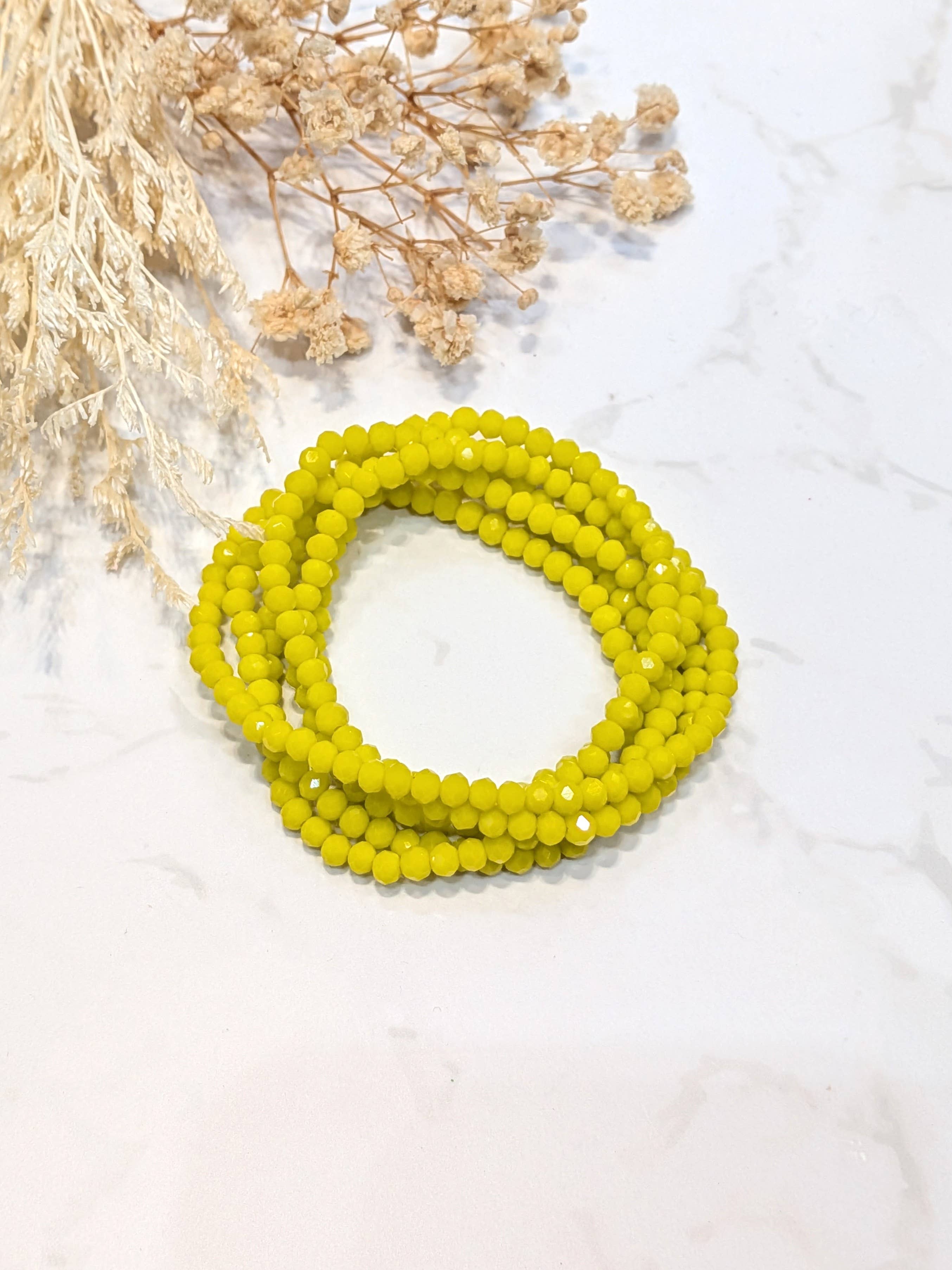 LOLO & YAYA - Vente Bracelets maillon et chaîne - Bracelet élastique Crystal opaque multi tours17