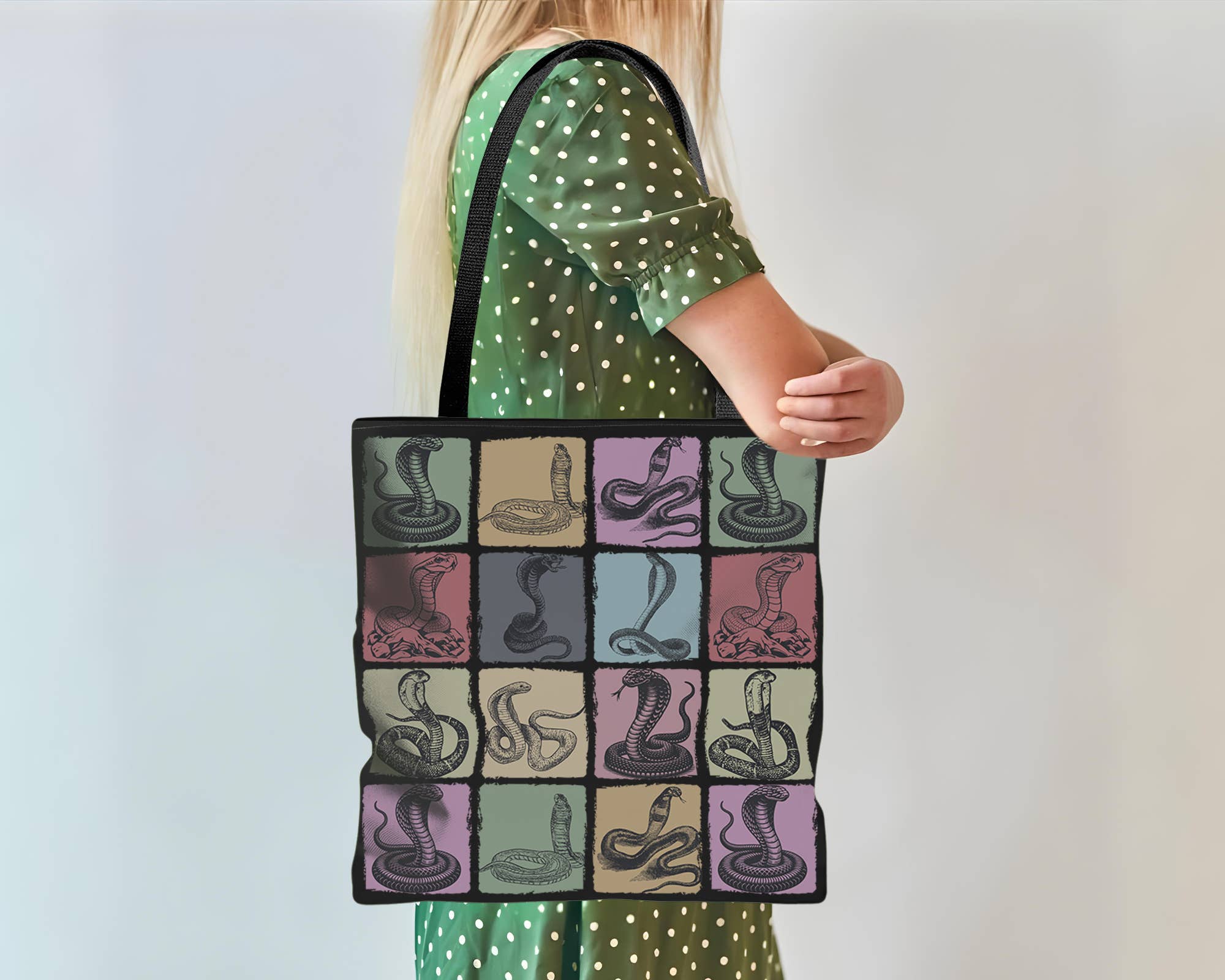 Vivtrek - Wholesale Tote Bag - Women's - Vintage Cobra Snake Tote Bag for Reptile and Wildlife Fans