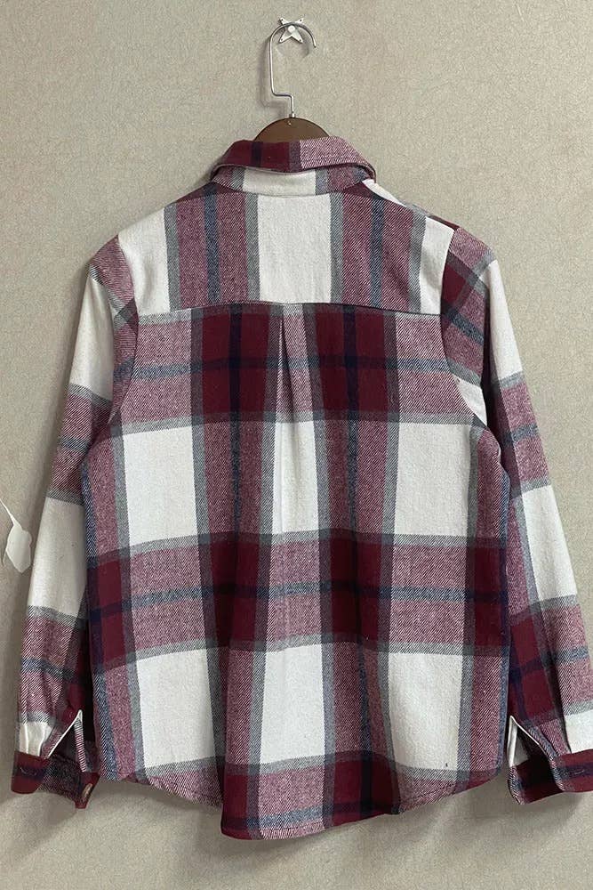 UNISHE - Wholesale Shirt Jacket/Shacket - Women's - TOPW439 Plaid Flannel Shacket Jacket9