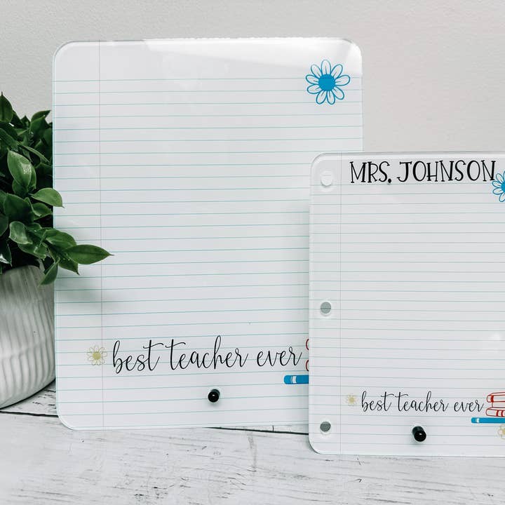 WT Custom Designs - Wholesale Whiteboard/Dry-Erase Board - Teacher Gift, Best Teacher Ever Desk Decor, Teacher Dry Eras3