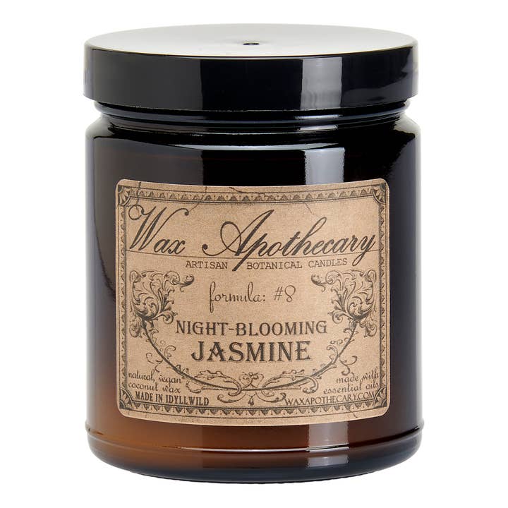 Wax Apothecary - Wholesale Jar/Filled Candle - 6oz Botanical Candle in Amber Glass Jar - Choose A Scent