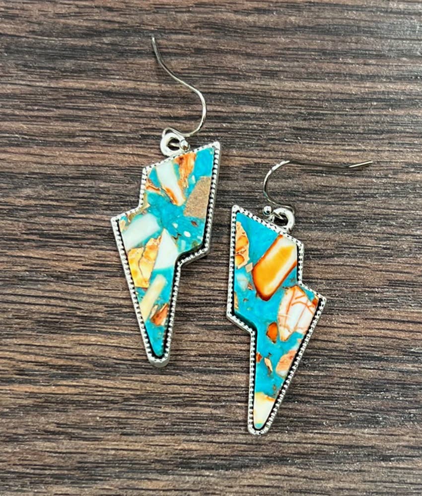 ISAC Trading Inc – wholesale Dangle earrings – 724380, Bolt Gemstone Earrings0