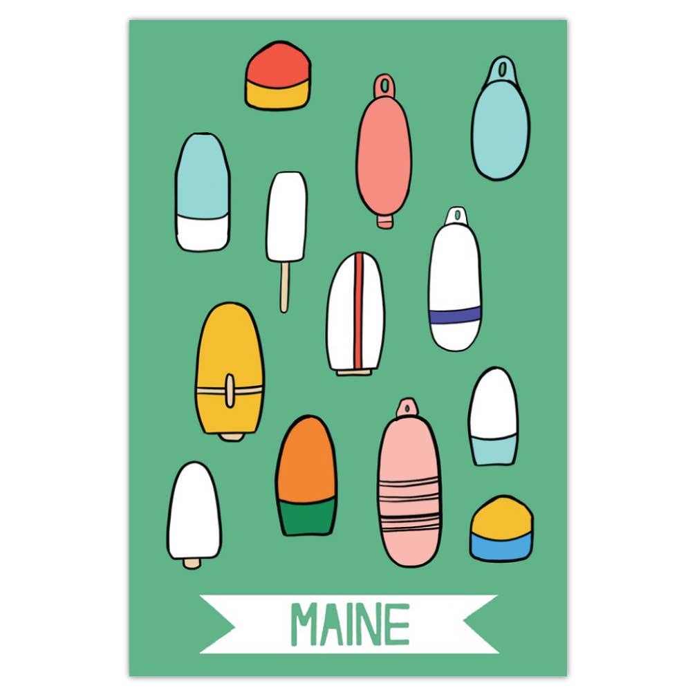 Made by Nilina - Wholesale Postcard - Maine Buoy Postcard - New England Coastal Seaside Souvenir1