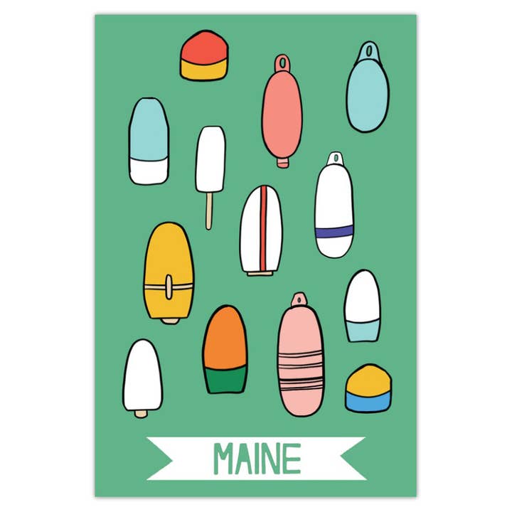 Made by Nilina - Wholesale Postcard - Maine Buoy Postcard - New England Coastal Seaside Souvenir1
