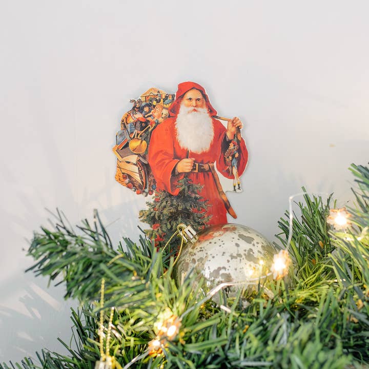 Mamelok - Wholesale Christmas card - FATHER CHRISTMAS AND SACK NOSTALGIC CHRISTMAS CARD1