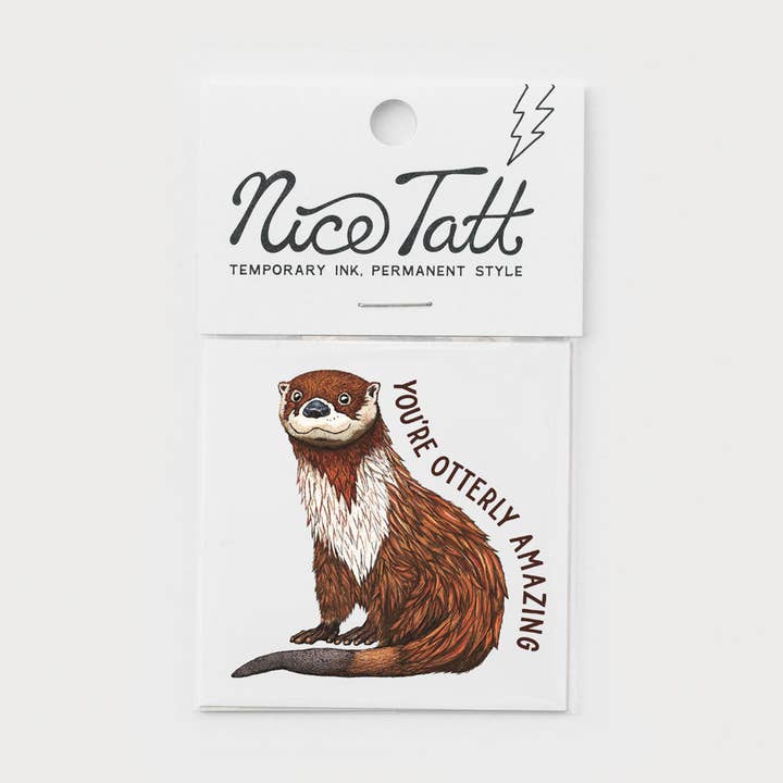 You're Otterly Amazing - Temporary Tattoo for wholesale by Nice Enough Stickers