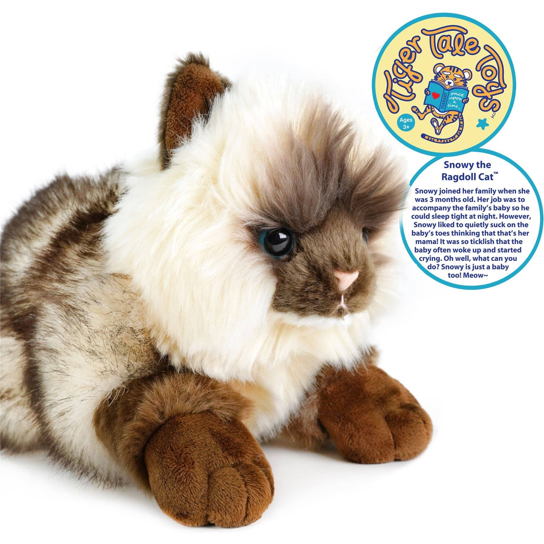 VIAHART Toy Co. - Wholesale Stuffed/Plush Toy - Kids & Baby - Snowy The Ragdoll Cat | 12 Inch Stuffed Animal Plush3