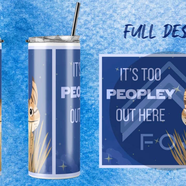 LOTH CAT "Too Peopley" - 20 oz. Skinny Tumbler for wholesale by Fangirling Over Jesus