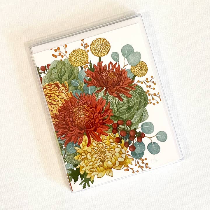 Autumn Bouquet Set of 6 Notecards for wholesale by Broad Bloom