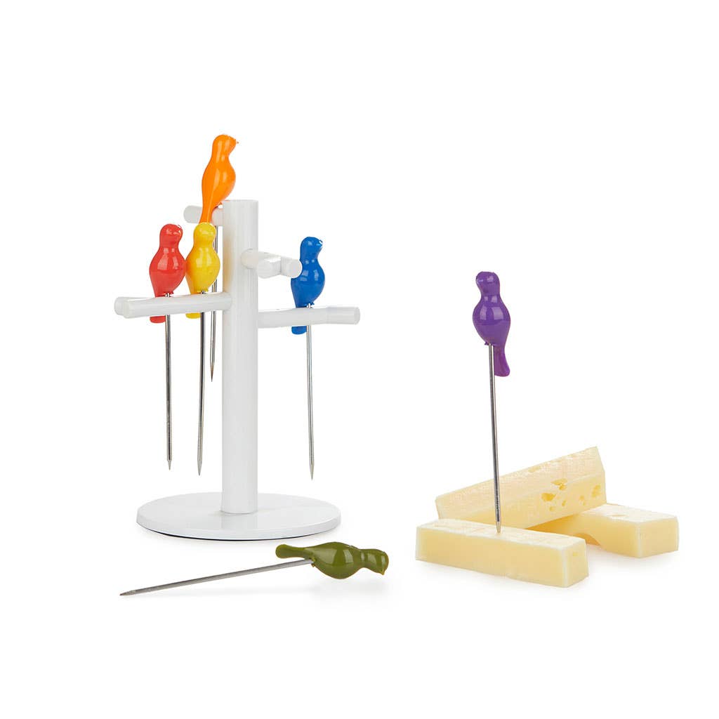 Balvi - Wholesale Decorative Tabletop Object - Snack Fork, Birdies, x6, Inox/ABS5